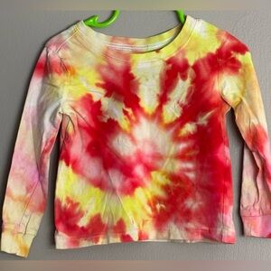 Carter's Red and Yellow Tie-Dye Long Sleeve Tee